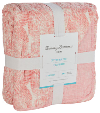 Thumbnail 5: TOMMY BAHAMA Distressed Water Leaves Reversible Quilt Set 