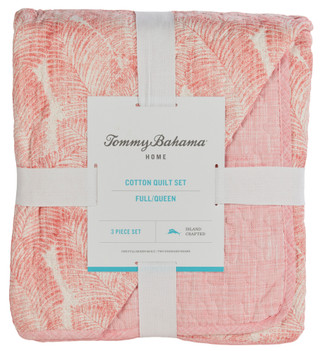 Thumbnail 2: TOMMY BAHAMA Distressed Water Leaves Reversible Quilt Set 