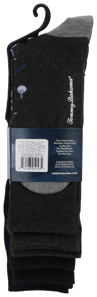 Thumbnail 2: TOMMY BAHAMA 6 Pk Men's Casual Crew Socks 