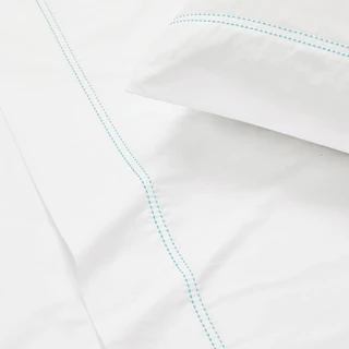 Thumbnail 43: SCOUT  Pick Stitch 100% Cotton Percale Highlight Hem Sheet Sets 