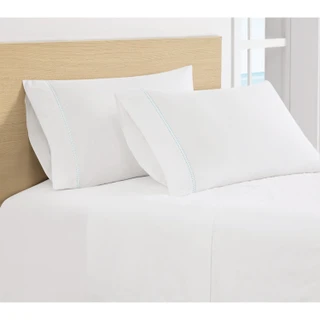 Thumbnail 6: SCOUT  Pick Stitch 100% Cotton Percale Highlight Hem Sheet Sets 