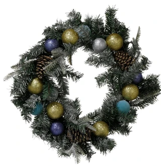 Thumbnail 1: Magical Season 24 in Christmas Wreath with Glitter Balls & Pinecones  