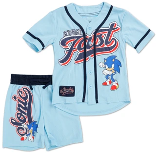 Thumbnail 1: Sonic The Hedgehog Little Boys Active 2 Pc Baseball Jersey Shorts Set 