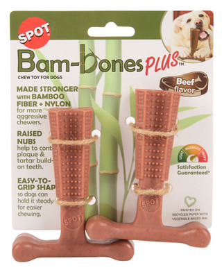Thumbnail 1: Spot 2 Pk Bam-bones Beef Flavor Dog Chew Toys 