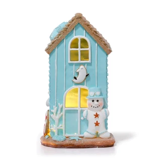 Thumbnail 1: Magical Season 14 in LED Coastal Christmas Snowman Gingerbread House Decor  