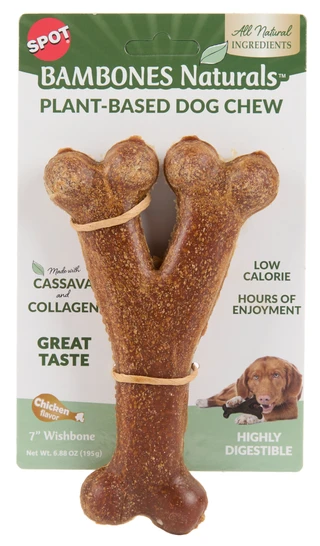 Thumbnail 1: Spot Plant-Based Chicken Flavor Wishbone Dog Chew 