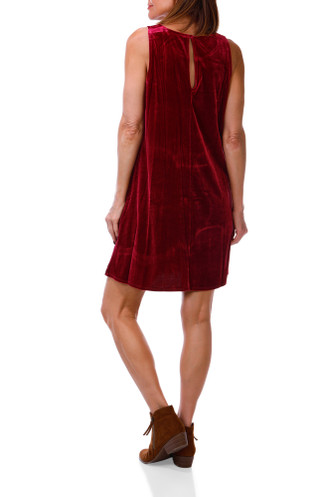 Thumbnail 2: MSK Women's Sleeveless Keyhole Back Velvet Dress 