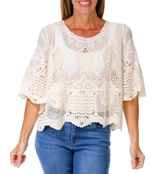 Thumbnail 1: Liv Women's Crochet Overlay Top  