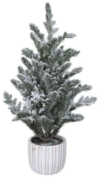 Thumbnail 1: . 22 in Snow Covered Pine Tree Decor  