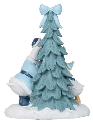 Thumbnail 2: Magical Season 9x5x12 LED Blue Christmas Tree & Geese Accent 