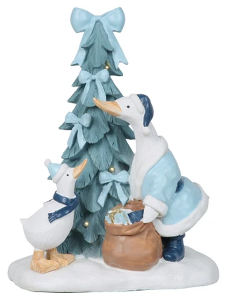 Thumbnail 1: Magical Season 9x5x12 LED Blue Christmas Tree & Geese Accent 