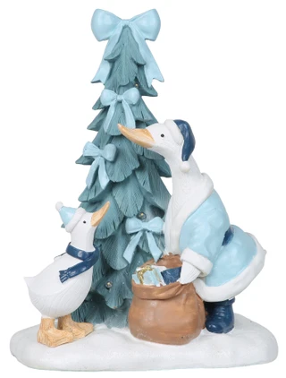 Thumbnail 3: Magical Season 9x5x12 LED Blue Christmas Tree & Geese Accent 