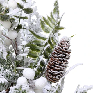 Thumbnail 2: . 19 in Snowy Greenery w/ Pinecones & Berries Christmas Decor 