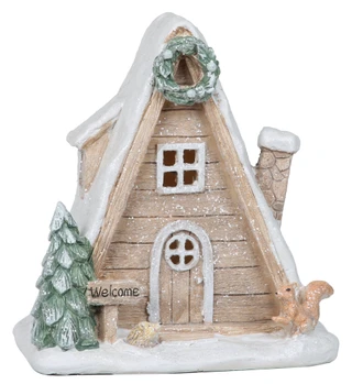 Thumbnail 3: Magical Season 7.5x5x8 LED Snowy Triangle House Christmas Accent 