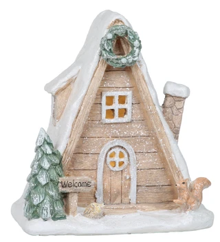 Thumbnail 1: Magical Season 7.5x5x8 LED Snowy Triangle House Christmas Accent 