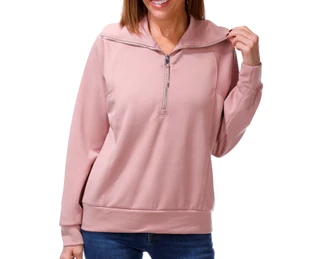 Thumbnail 1: MAGASCHONI Women's Long Sleeve Quarter Zip Cowl Neck Top 