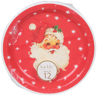 Thumbnail 1: Nicole Miller 12 Pk Christmas Santa Party Plates 