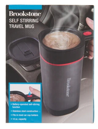 Thumbnail 1: Brookstone 14 oz Self Stirring Travel Mug 