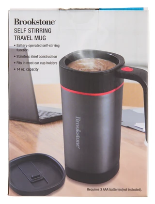 Thumbnail 2: Brookstone 14 oz Self Stirring Travel Mug 