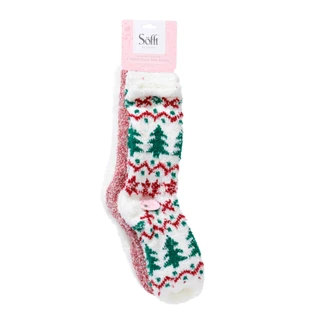 Thumbnail 1: Sofft Scents Women's 4 Pk Christmas Print Cozy Socks  
