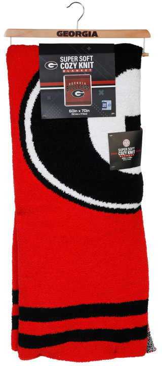 Thumbnail 1: Georgia Bulldogs 60x70 Super Soft Cozy Knit Team Logo Blanket with Hanger 