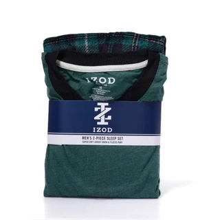 Thumbnail 1: IZOD Men's 2 Pc Super Soft Jersey Crew & Fleece Pants Sleep Set 
