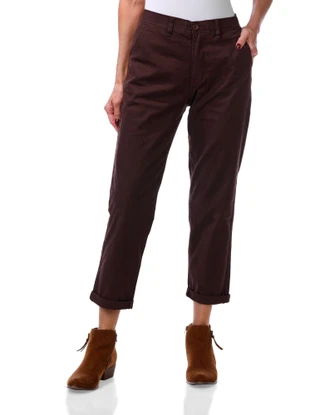 Thumbnail 1: Curve Appeal Women's Cropped Straight Leg Chino Pants  
