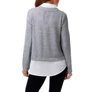 Thumbnail 2: RIO & RIAN Women's Long Sleeve Twofer Hacci Top 