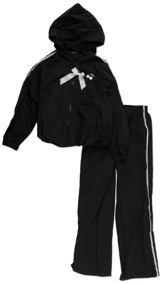 Thumbnail 1: Forever 21 Girls 2 Pc Lace Trimmed Hooded Zip Up Jacket & Pants Set 