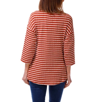 Thumbnail 2: Good Days Only Women's 3/4 Sleeve Button Hem Pucker Top 