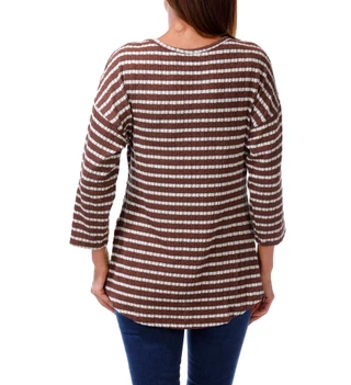 Thumbnail 2: Good Days Only Women's 3/4 Sleeve Button Hem Pucker Top 