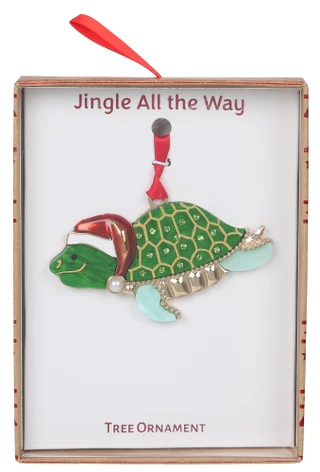 Thumbnail 1: . Rhinestone Christmas Turtle Ornament in Box 