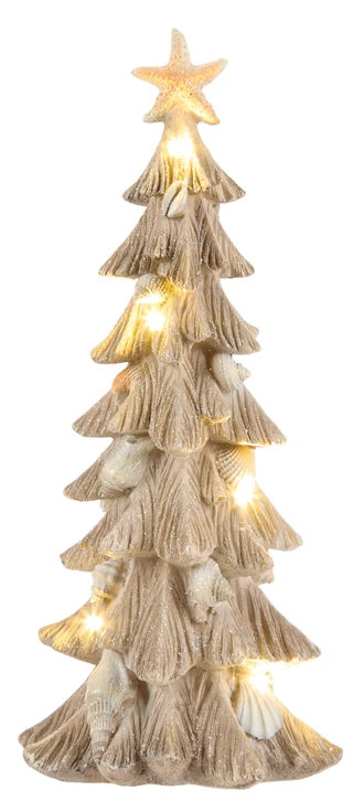 Thumbnail 1: Magical Season 14 in Light-Up Coastal Seashell Christmas Tree Accent 