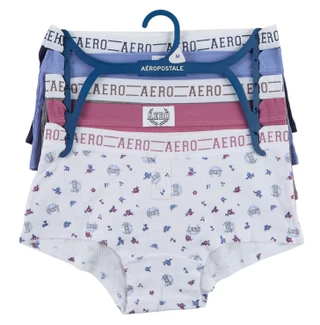 Thumbnail 1: Aeropostale Women's 5 Pk Ribbed Boy Cut Logo Panties 