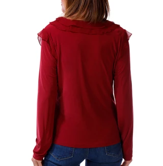 Thumbnail 2: Tommy Hilfiger Women's Long Sleeve Flutter V-Neck Blouse 