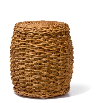 Thumbnail 1: . 16 in Handmade Banana Leaf Ottoman 