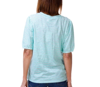 Thumbnail 2: Stella Parker Women's Split Neck Elbow Sleeve Top 