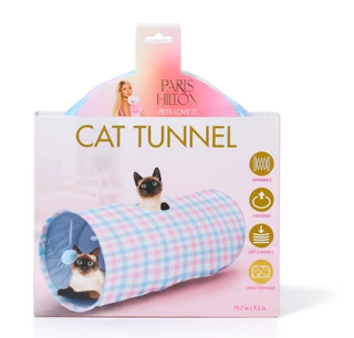 Thumbnail 1: Paris Hilton 19x9 Plaid Expandable Cat Tunnel 