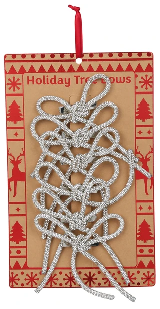 Thumbnail 1: . 6 Pc Christmas Tree Clip-on Rhinestone Bows Set 