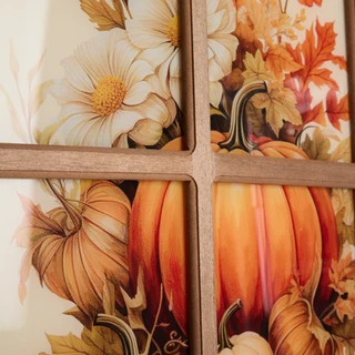 Thumbnail 2: . 16x28 Pumpkin Harvest Windowpane Wall Art 
