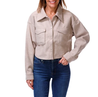 Thumbnail 1: love tree Women's Button Front Wool Shacket 
