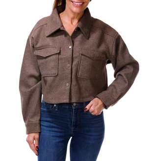 Thumbnail 1: love tree Women's Button Front Wool Shacket 