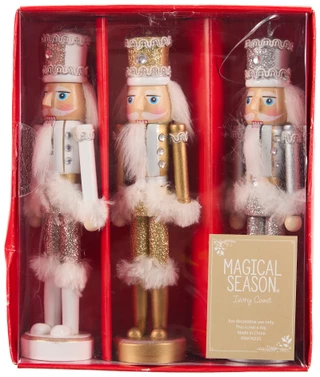 Thumbnail 2: Magical Season 3 Pc Christmas Glitter Nutcracker Set 