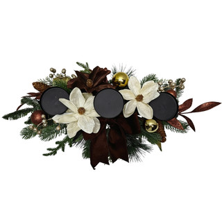 Thumbnail 2: Imperial Creations 26 in Brown Floral & Berry Christmas Centerpiece 