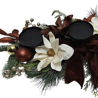 Thumbnail 3: Imperial Creations 26 in Brown Floral & Berry Christmas Centerpiece 