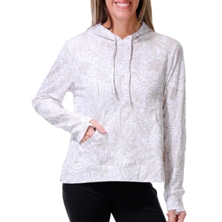 Thumbnail 1: REEL LEGENDS Women's Long Sleeve Palm Swirl Print Top 