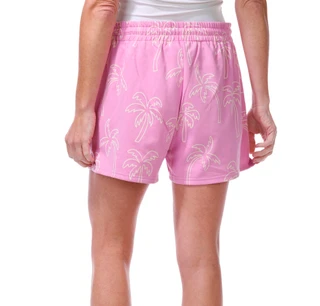 Thumbnail 2: Taelynn Women's Drawstring Palm Print Sweater Shorts  