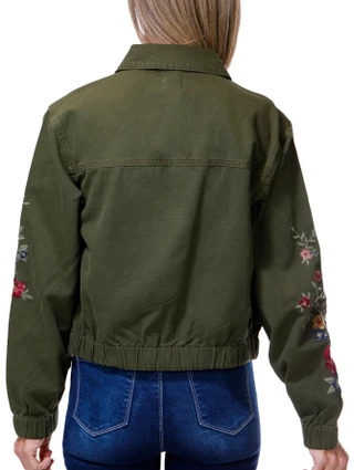 Thumbnail 2: Driftwood Women's Embroidered Floral Utility Jacket 