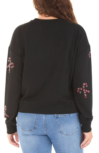 Thumbnail 2: Marled Women's Long Sleeve Candy Cane Christmas Sweater  