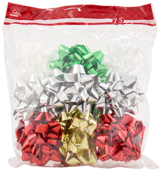 Thumbnail 1: Paper Images 15 Pk Premium Large Christmas Bows 